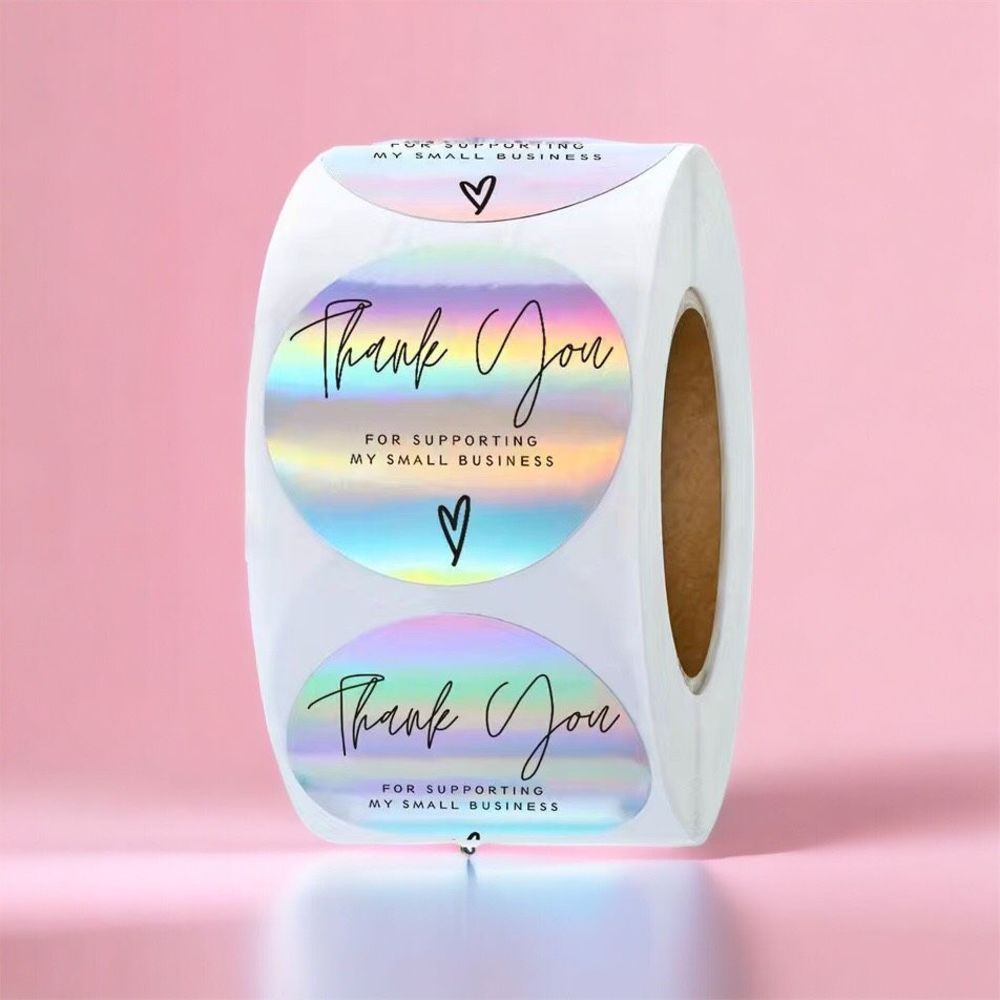 1 in 500 Pcs Thank You for Supporting My Small Business Stickers Holo Ra…